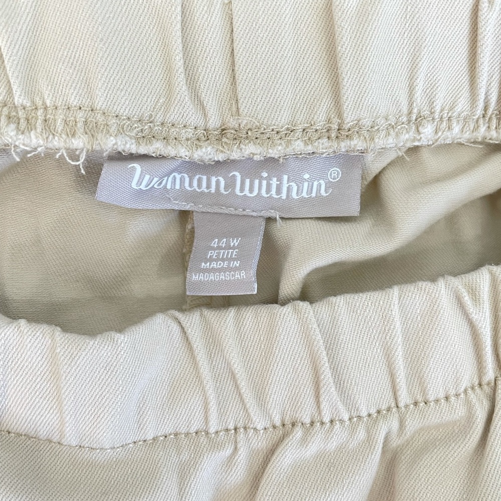 Woman Within plus size Khaki pull on Capris Pants - Picture 6 of 10